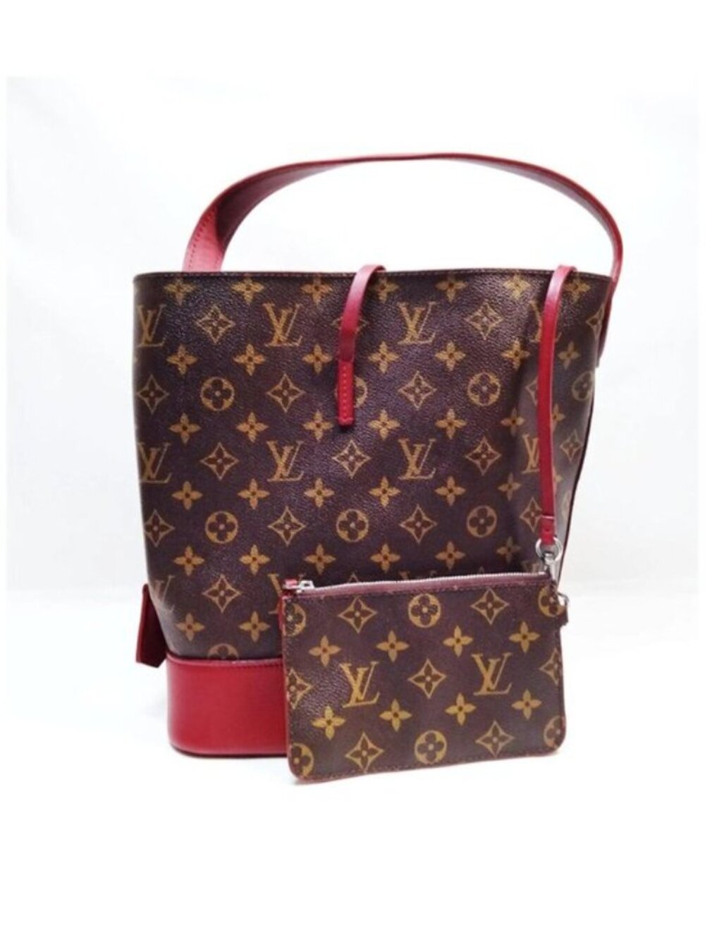 Authentic Louis Vuitton Idole NN14PM Monogram Bucket Tote Bag Leather w/ Pouch